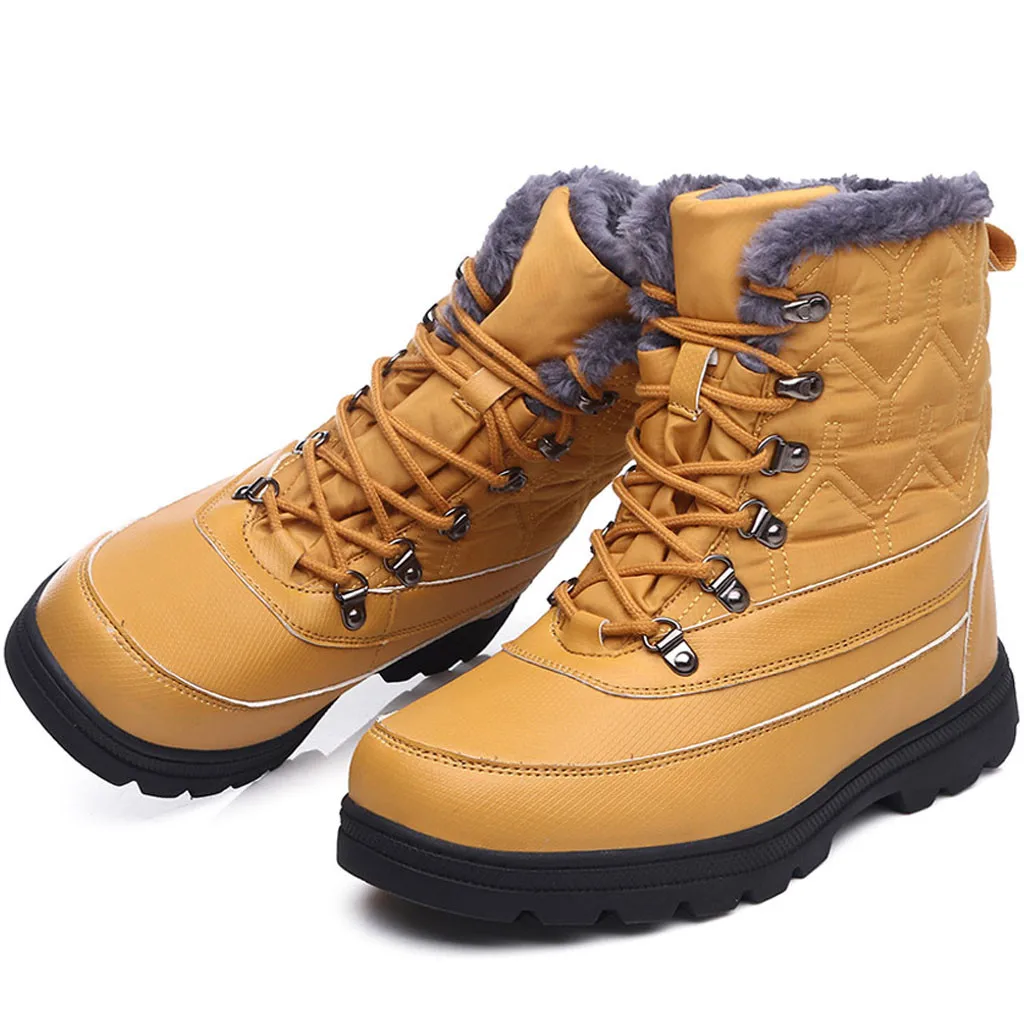 Winter Thick Snow Boots Women's Outdoor Hiking Ankle Boots Lady Warm Fur Short Boot Low Heel Platforms Skiing Shoes Waterproof