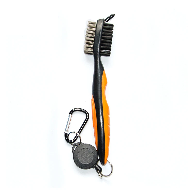 Orange High Quality Portable Golf Club Brush Double-Sided Stretchable Groove Brush Cleaning Golf Putter Brush Tool Golf Accessories - Цвет: Orange