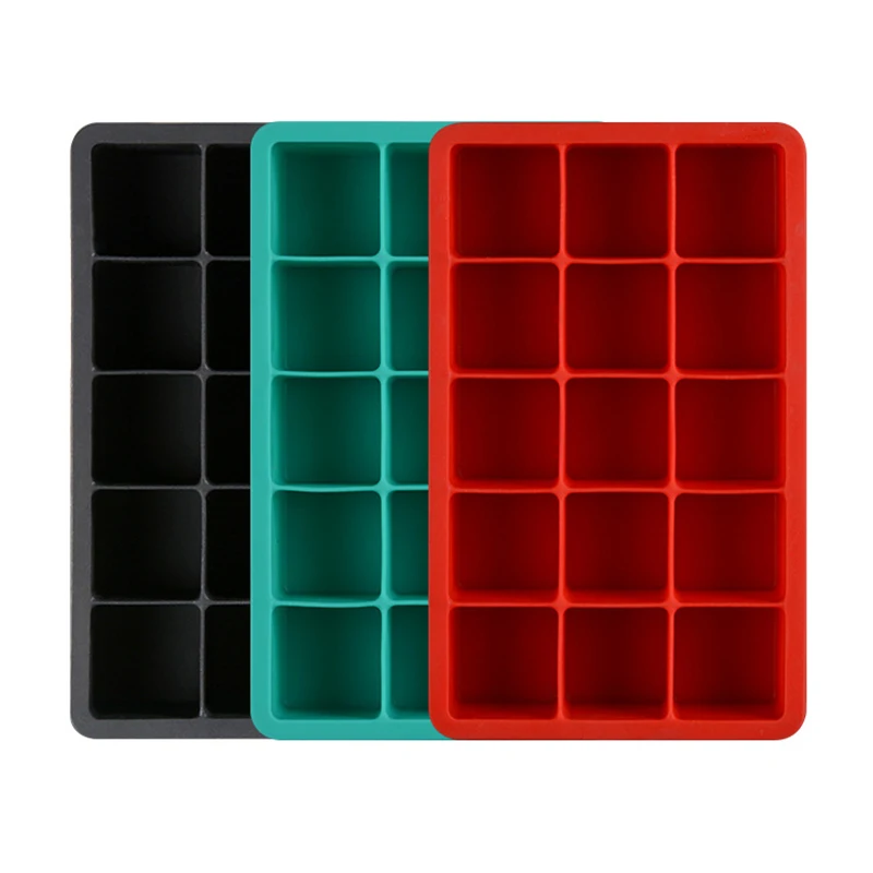 3pcs/lot 15 Form Silicone Ice Cube Tray Square Ice Maker For Bar Form For Ice DIY Ice Cream Maker CM114