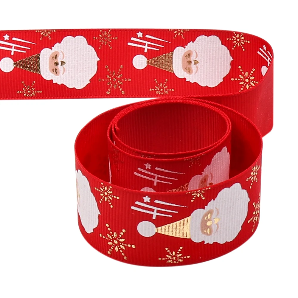 24 25mm IBOWS 5Y/lot Grosgrain Ribbon Merry Christmas Ribbon DIY Hairbows Accessories Materials Festival Party Decoration Gift Package - Цвет: 24 25mm