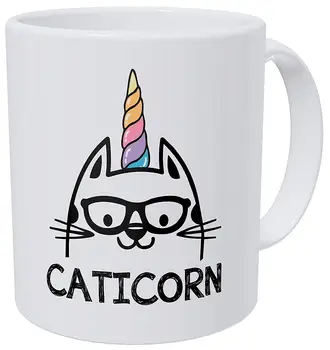 

I'm A Caticorn Cat And Glasses Unicorn 11 Ounces Funny Coffee Mug