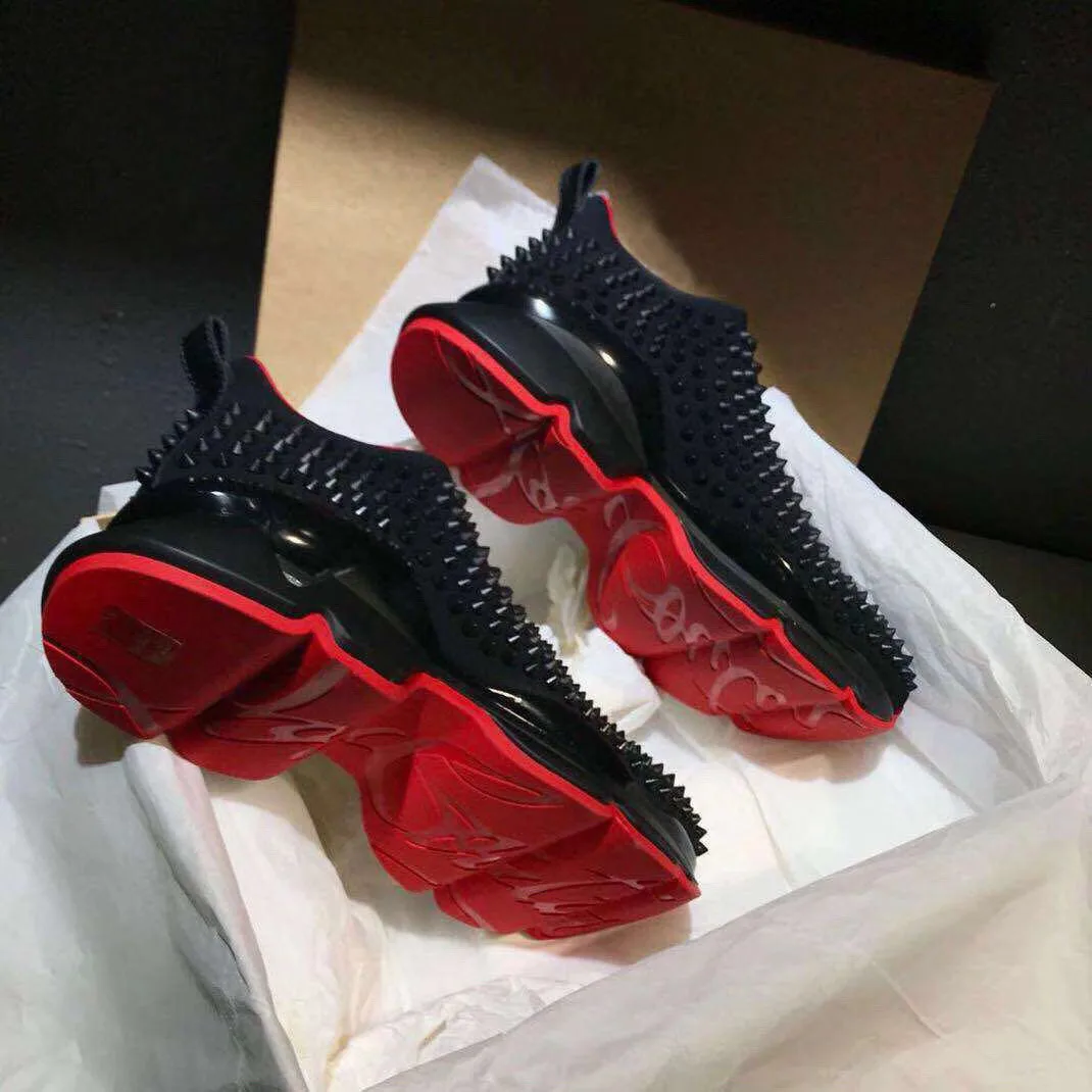 Заклепки-носок Мужские Простые уличные спортивные кроссовки с красной подошвой лоферы из натуральной кожи обувь на плоской подошве со шнуровкой 8201380