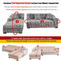 L Shape 2pcs Sofa Cover Elastic Spandex Stretch Sofa Covers Couch Cover for L-Shape Sofa Universal Washable Sofa Cover Non-Slip 2