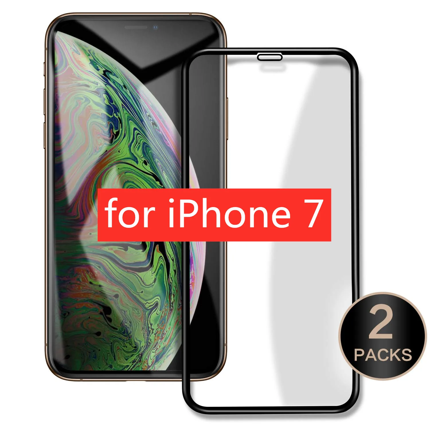 [2 шт] Защитная пленка для экрана из закаленного стекла для iPhone Xs Max XR 8 3D изогнутая поверхность стеклянная пленка 3D сенсорный полный экран покрытие - Цвет: i7