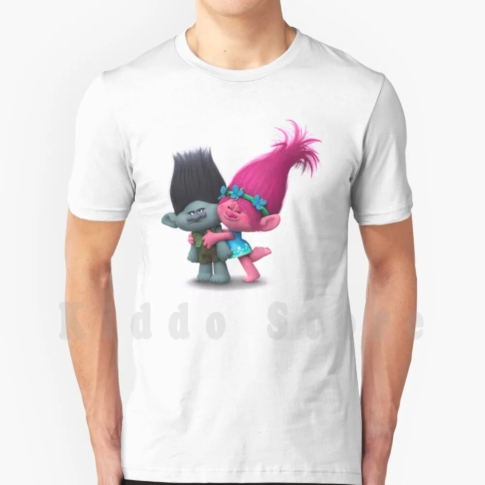 Branch And Princess T Shirt Fai Da Te Big Size 100% Cotton Trolls World Tour Trolls World Tour Trolls World Tour World Trolls World Tour