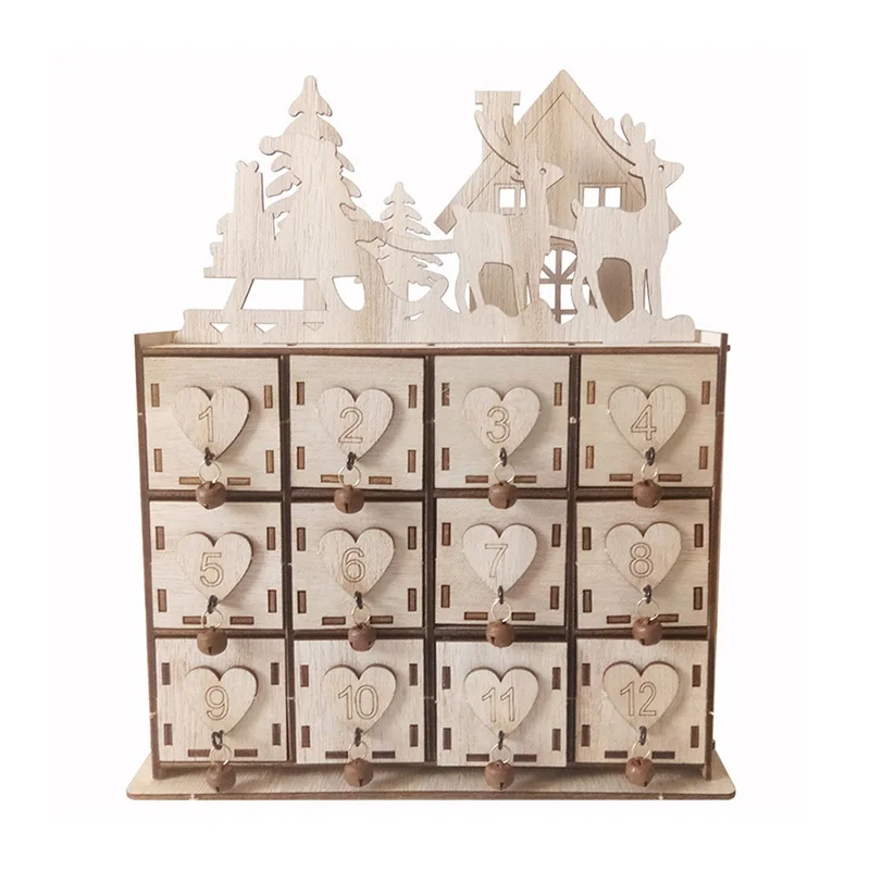 

Jewelry Box Crafts Wooden Heart Advent Calendar Christmas Home Decoration