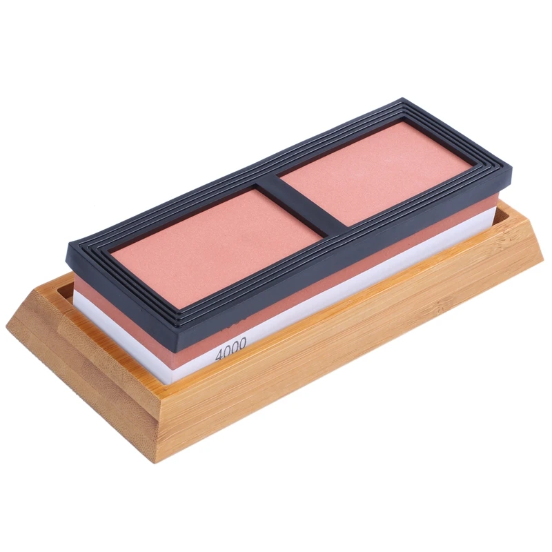 

Whetstone Sharpening Stone,Knife Sharpener Kit, 1000/4000 Grit Chef Knife Sharpener Non-Slip Silicone Base Holder And Bamboo Bas