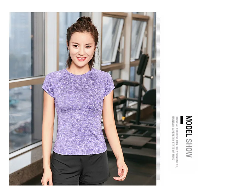Женская футболка для фитнеса, летняя, короткий рукав, быстросохнущая, облегающая, для бега, тренировок, занятий спортом, йогой, тренировочная рубашка