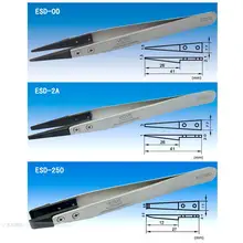 Пинцет VETUS ESD из нержавеющей стали, антистатический, со сменным наконечником, 3 шт./лот(1 шт. ESD-00+ 1 шт. ESD-2A+ 1 шт. ESD-250