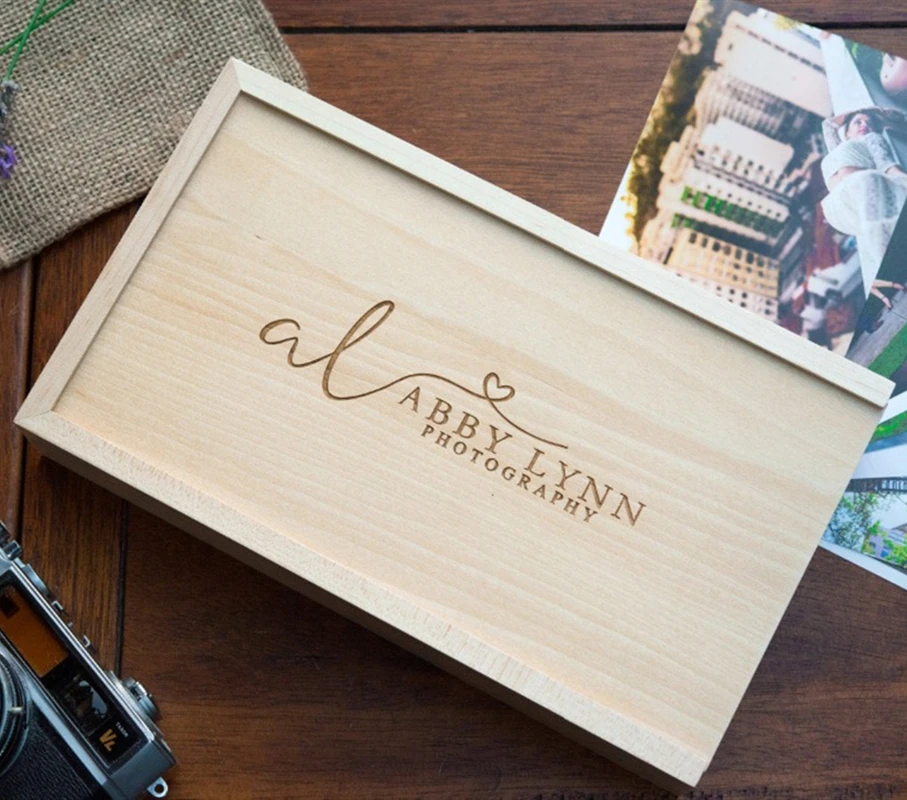 Nova Caixa de Álbum de Fotos de Madeira Impressões 5*7 Polegada Usb 3.0 Flash Pendrive Faça Você Mesmo Gravado Logotipo Casamento Memória Fotografia Estúdio Pen drive USB - Imagem 4