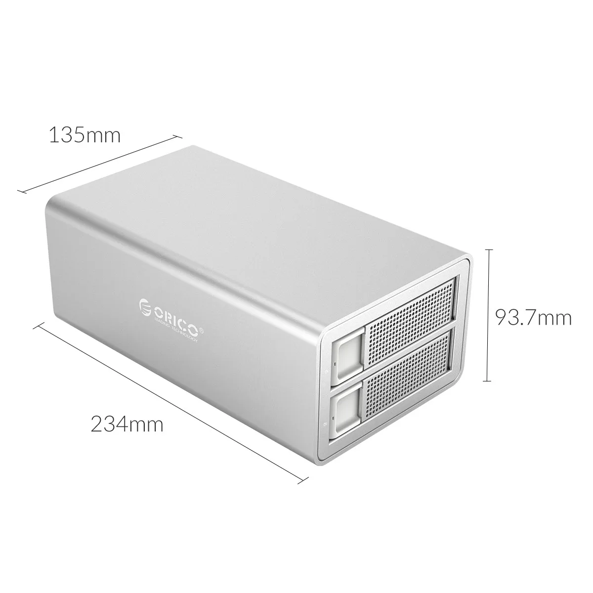 ORICO 3,5 ''док-станция для жесткого диска 2Bay USB3.0 to SATA с RAID жестким диском корпус алюминиевый корпус для жесткого диска 32 ТБ емкость чехол для жесткого диска