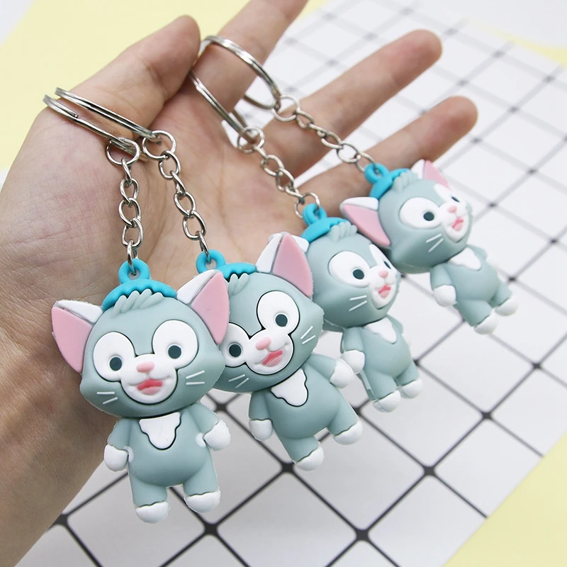 

5pcs/set 7cm 3D Soft Silicone Cartoon Key Chain, Simulation Car Bag Accessories, Promotion Gift, creative Key Ring