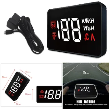

Universal Car HUD Head Up Display A100 OBD2 II EUOBD Over Speed Warning System Projector