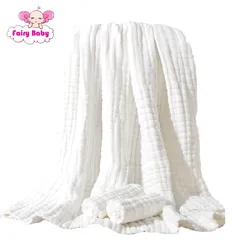 Baby Swaddle Blankets Unisex  Soft Bamboo Muslin  Neutral Receiving Blanket For Boys And Girls Wrap Gauze Bath Towels 100X75Cm