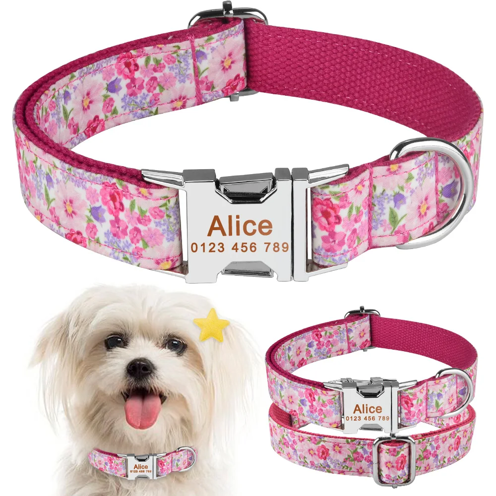 

Fashion Boy Girl Dogs Unisex Dog Collar Products Pet Collar Small Large Personalized Dog Collar Custom Engraved Name ID Tag