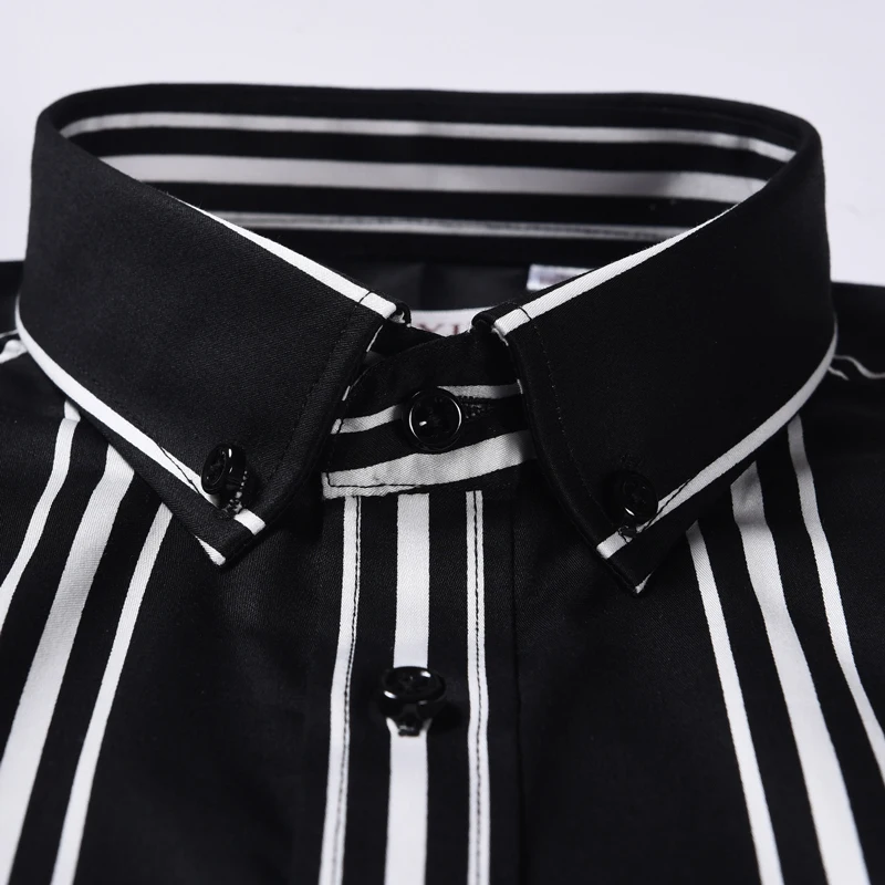 Мужская хлопковая рубашка в разноцветную полоску повседневная классическая с