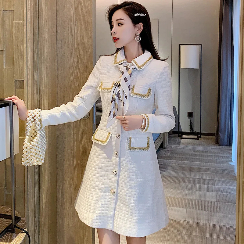 

2019 Winter New Style Korean-style Slim Fit Slimming Mid-length Debutante Graceful Woolen Dress Suit Jacket Women's