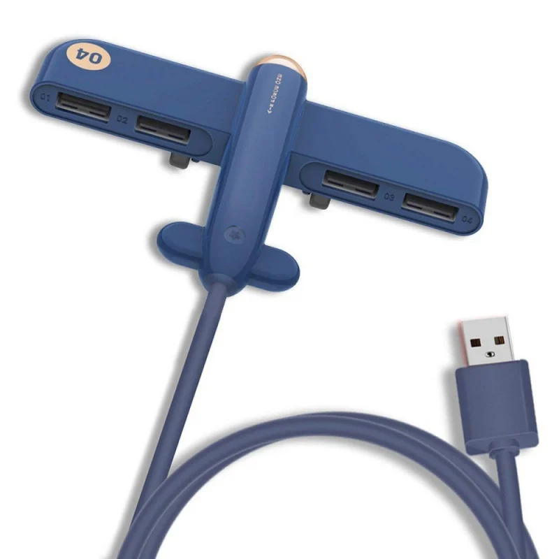 Blue Usb-концентратор компьютера внешний для 3 жизни небольших воздушных судов Air Force One концентратор для настольного компьютера USB 2,0 расширитель 4-Порты и разъёмы USB концентратор переходник разветвитель - Цвет: Blue