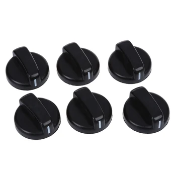 

6 PCS Kitchen Black Plastic Gas Stove Cooker Control Knobs