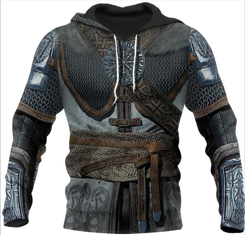

Viking Armor Tattoo 3D Printed Men hoodies Harajuku Fashion Sweatshirt Cosplay costume Unisex Casual jacket Zip Hoodie