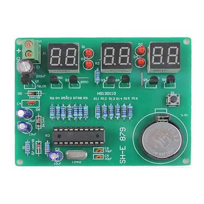 Комплект сделай сам модуль 9 В 12 в AT89C2051 6 цифровых светодиодных электронных часов