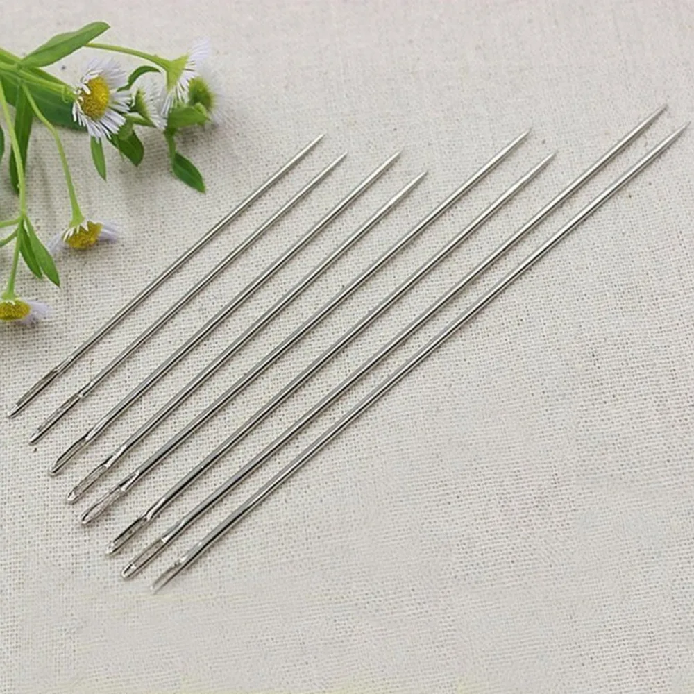 Multifunctional 55pcs Hand Sewing Needles Set Stainless Steel+Iron Silver Eye Needles Self-Threading Household DIY Craft