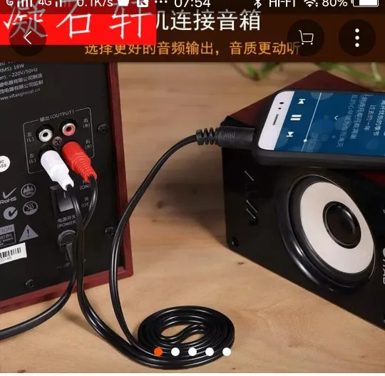 Aux линейный аудио кабель 1 м 3 5 мм стерео для 2 RCA Y-кабеля ПК DVD TV VCR динамиков камеры