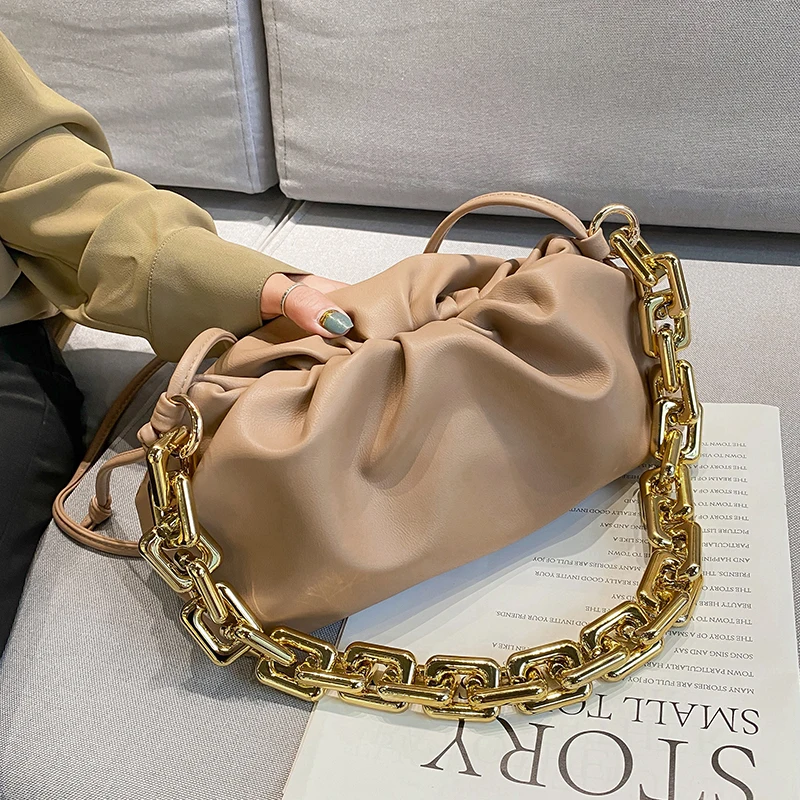 

2020 New Fashion Cloud Handbag Casual PU Leather Solid Color Shoulder Bag Elegant Cloud Shape Ladies Messenger Crossbody Bag Sac