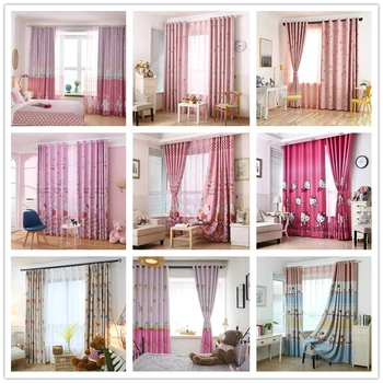 

11 Styles Girls Blackout Window Curtains For Living Room Bedroom Custom Made Room Decoration