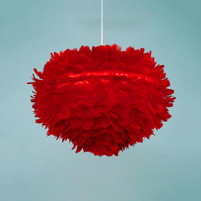 

Modern Pendant Lights E27 Feather Romantic Pendant Lamps Bedroom Living Room Lighting Hanging Lamps Goose Suspension Luminaire