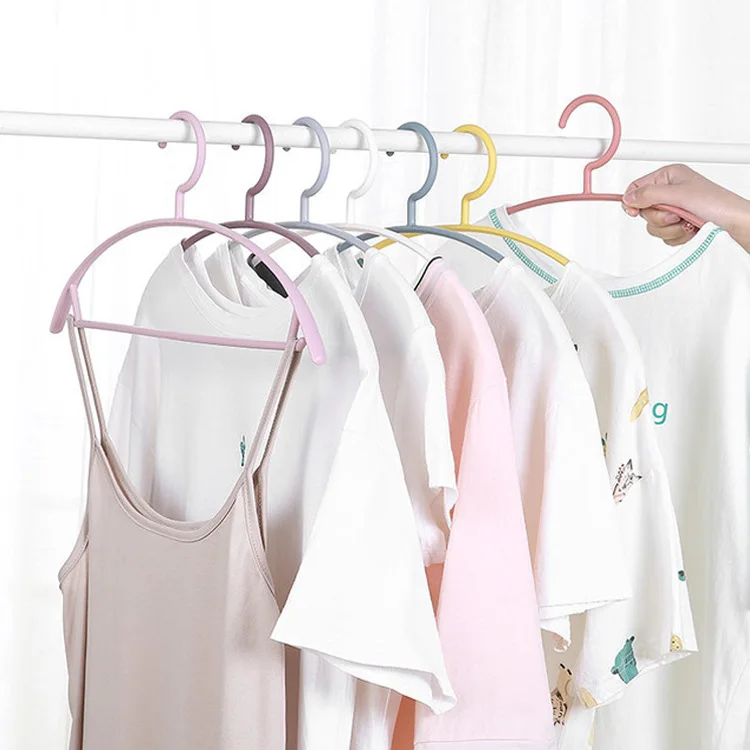 10PCslot Adult Non-slip Hangers Semi-circle Seamless Bold Hanging Hangers Wet And Dry Support Durable Household Clothes