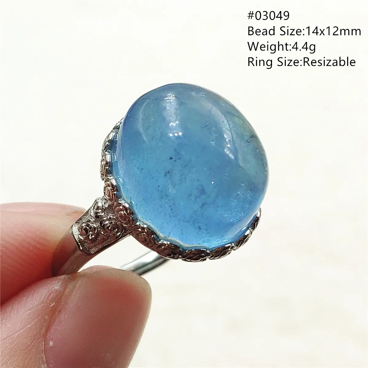 jewellery shop near me Genuine Natural Blue Aquamarine Clear Oval Ring Adjustable Crystal Size 925 Silver Aquamarine Ring Gemstone AAAAA nose pin