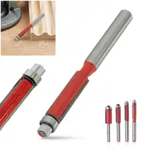 Flush Trim Router Bit 1/4'' Shank Carpentry Flush Trim Bit Carving Woodworking Router Bit Woodworking Tool Random Style 4pcs 6 8 10 12mm 1 4 shank flush trim router bits set end bearing router bit diy woodwork tool