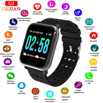 

GEJIAN Men Women Smart Watch Heart Rate Blood Pressure Monitor Fitness Tracker Waterproof Sport Watch For IOS Android Gifts