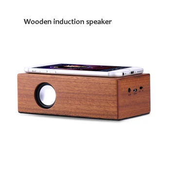 

Retro Wooden Computer Speaker Induction Audio HIFI Wireless Dual Speaker 3D Surround Sound Speaker Mini USB Charging