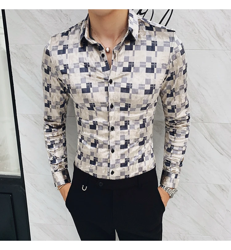 Мужская мода 2020 флисовые рубашки мужские бархатные рубашки Slim Fit утепленная одежда Мужские Винтажные рубашки соцклуб офисное платье