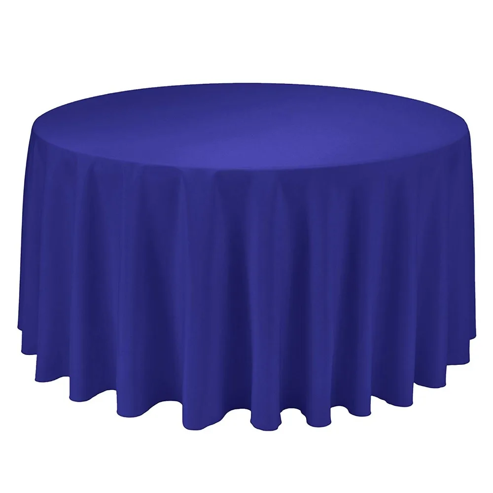 圆形涤纶宝蓝色桌布