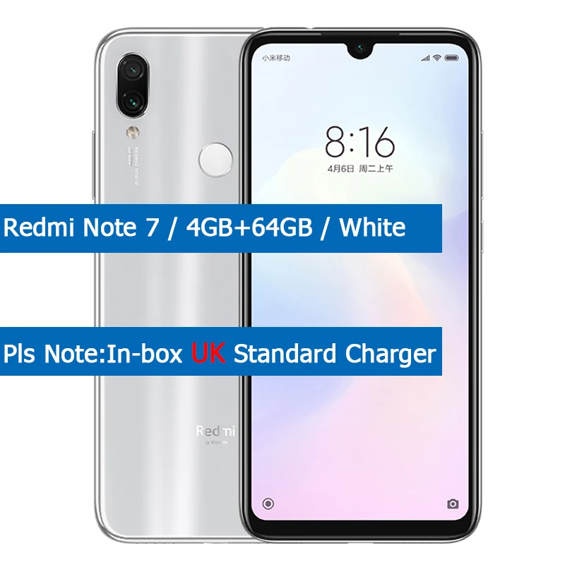UK Note 7 64GB W Глобальная версия Xiaomi Redmi смартфон распродажа мобильный телефон ограниченное количество первая покупка первый обслуживание 3 - Цвет: UK Note 7 64GB W