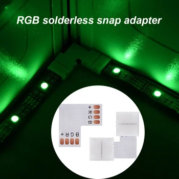 

10pcs/pack Accessory Quick Splitter SMD Conductor Corner Terminal L Shape LED Light Strip Right Angle 10mm RGB 4-pin Connector