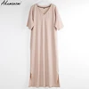 Oversized V Neck Plus Size Women Maxi Dress 4xl 5xl 6xl 7xl 8xl 9xl 10xl Summer Casual Loose Long Korean Harajuku Boho Dresses ► Photo 2/6