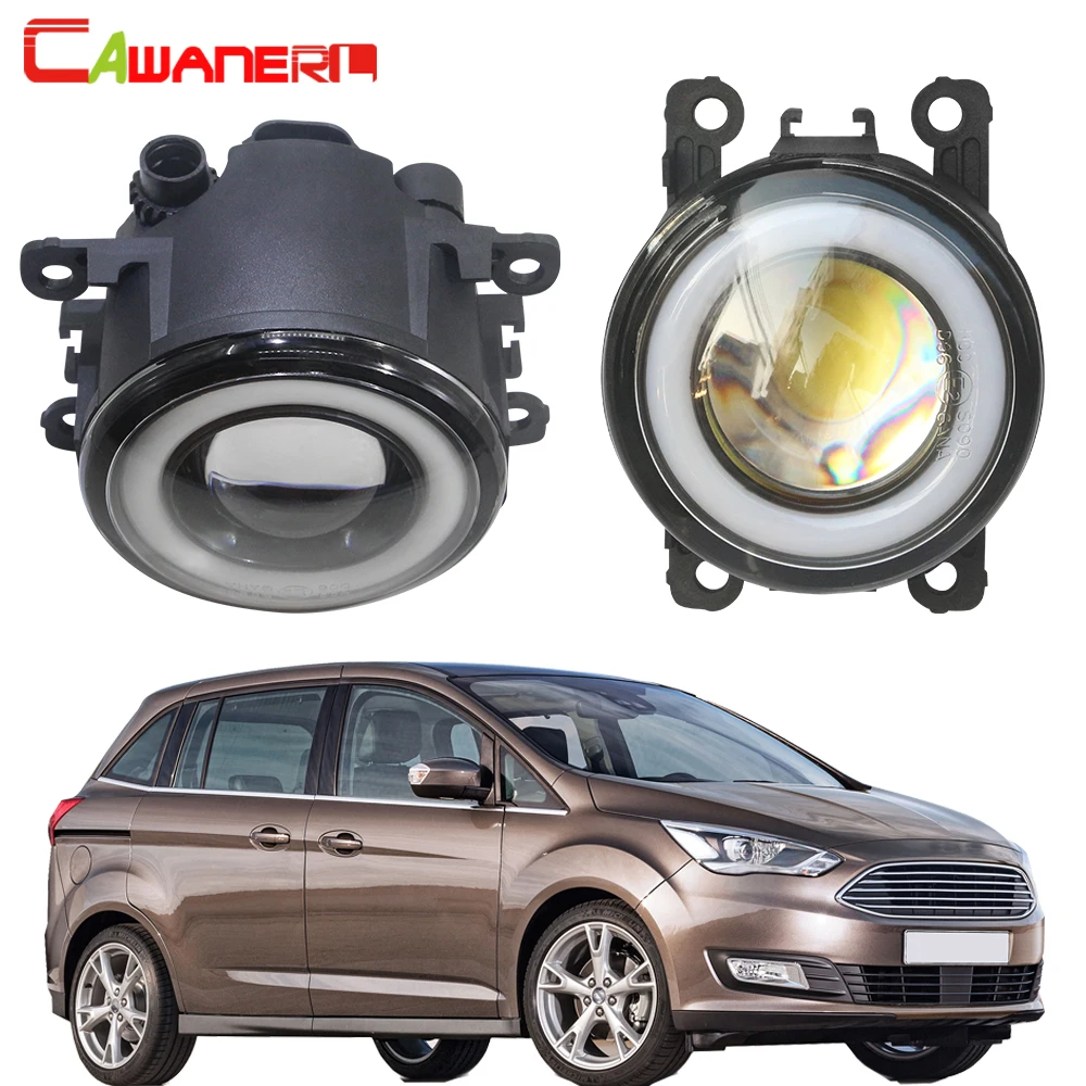 Cawanerl для Ford Grand C-Max MPV Субару Outback 2010- Автомобильный светодиодный противотуманный фонарь COB глаза ангела фары DRL Дневной светильник H11 3000LM 12V для укладки