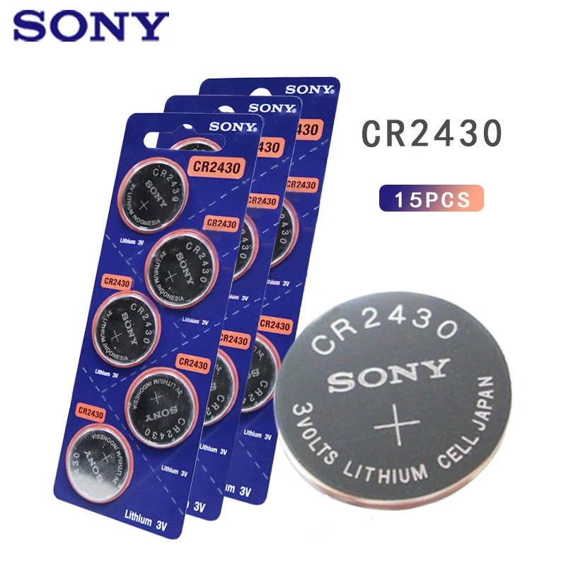 15PCS Sony CR2430 Lithium Button Battery DL2430 BR2430 KL2430 Cell Coin