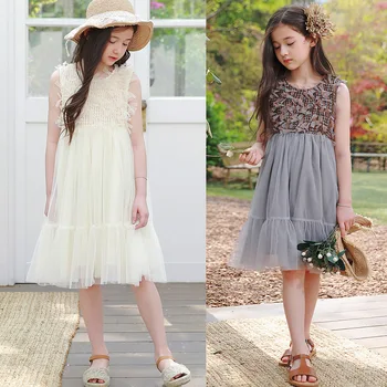 

Girls Summer Dress Mesh Patchwork Kids Dresses For Girl Children Princess Dress Birthday Party 3-16Y Mother Daughter Clothes