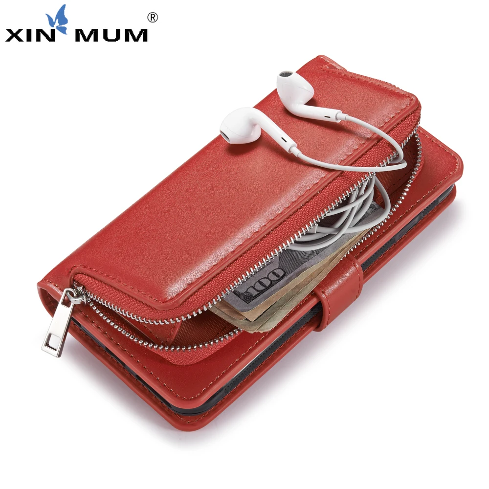

Wallet Bag for iPhone 11 Pro Max Flip Leather Cover Zipper Purse Phone Case For iPhone X XS MAX XR 6 6S 7 8 Plus for Samsung S9