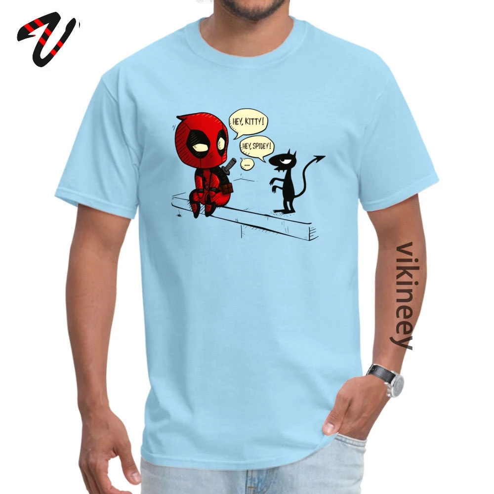 Casual Badass meets Demon T Shirt Brand Summer/Autumn Short Sleeve Round Neck Tops Tees Pure Cotton Men Cool Tee-Shirt Badass meets Demon 5584 light