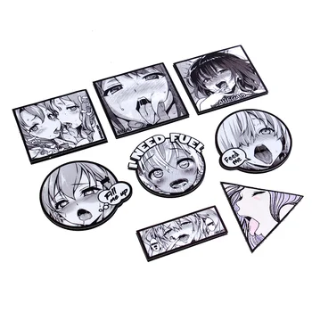 

Japan Comic Emoticons Climax Sexy Beautiful Girl Patch Tactical Outdoor Armband Quadratic Element Ahegao Anime Badge Stickers