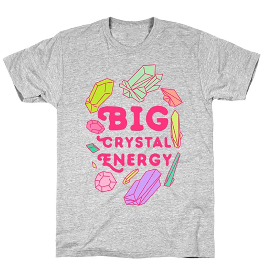 Big Crystal Energy T Shirt Crystals Power Healing Witch Pagan Occult Rocks Gems Bde | Мужская одежда