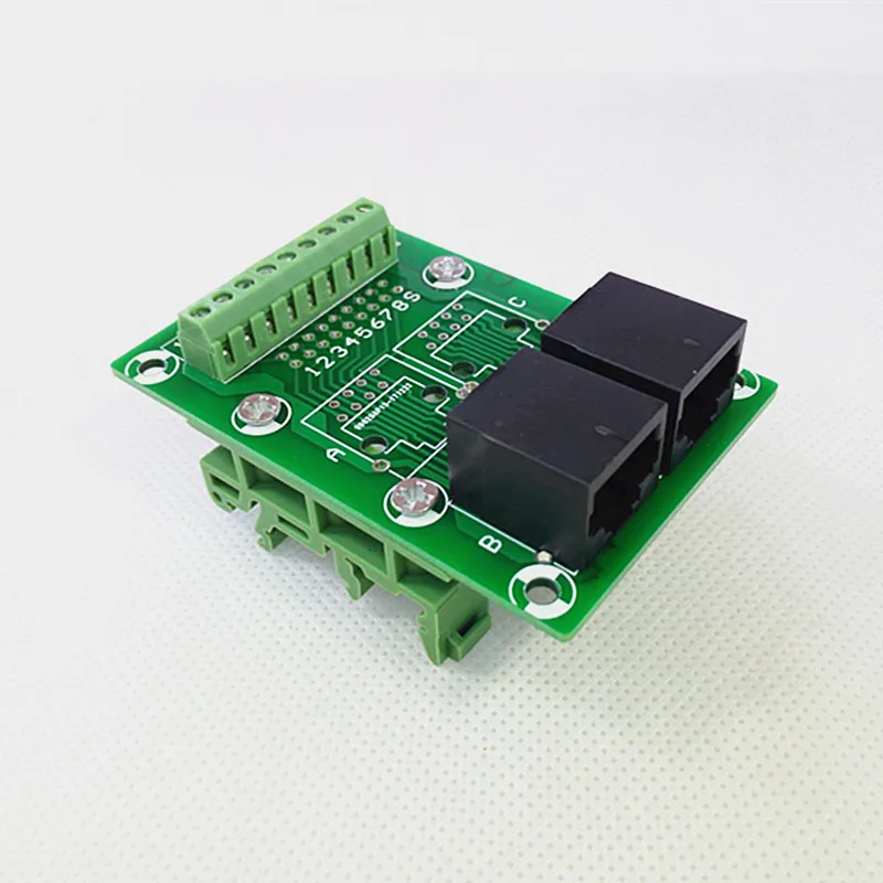 RJ45 8P8C под прямым углом Jack2-Way бусина Breakout Board клеммный блок разъем. |