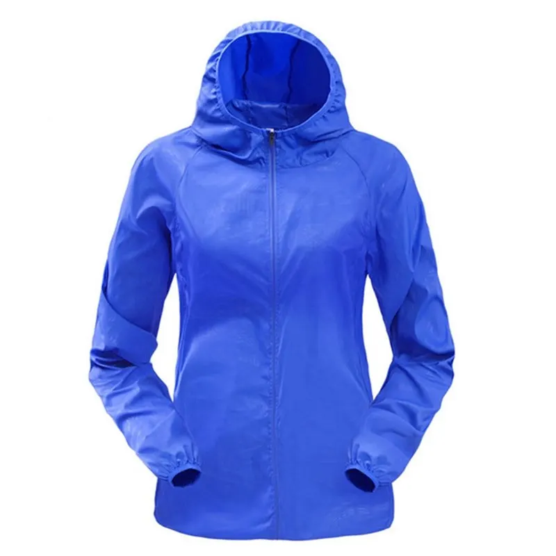 Sapphire Blue1 Loozykit женские куртки для бега с капюшоном быстросохнущие тонкие спортивные куртки повседневные утеплённая ветровка походные спортивные куртки одежда - Цвет: Sapphire Blue1