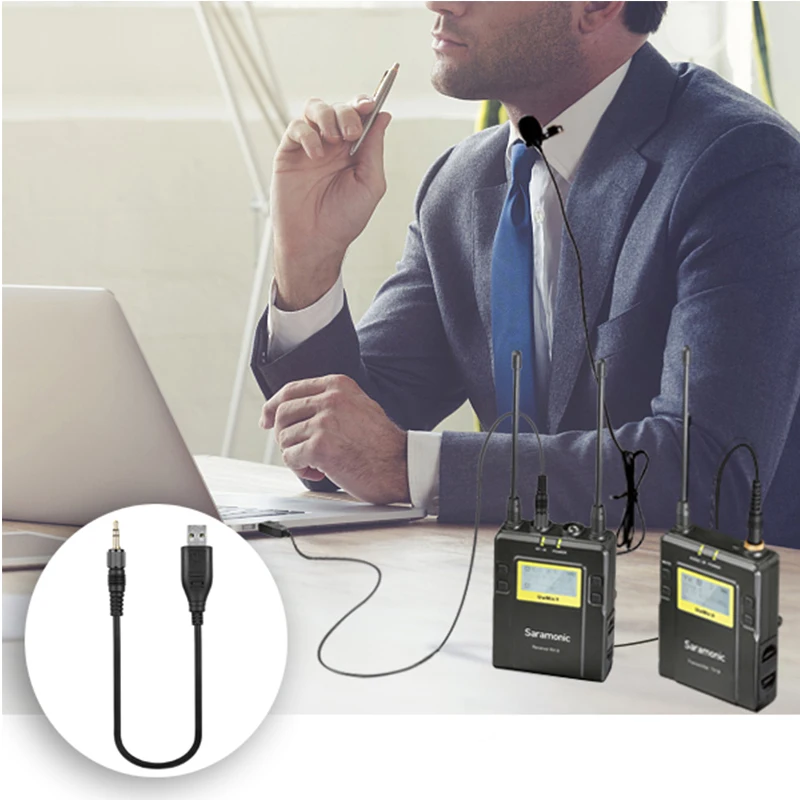 Saramonic USB-CP30 TRS к USB микрофон разъем адаптер кабель аудиовыхода для беспроводной нагрудная гарнитура системы